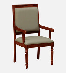 Shanti Surprise Sheesham Wood Arm Chair In Honey Oak Finish