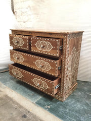 Indian Solid Wood Chest Of Drawers Brown