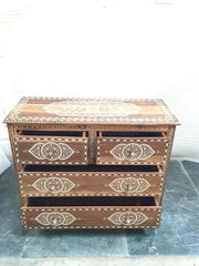 Indian Solid Wood Chest Of Drawers Brown