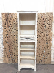 Indian Solid Wood Bookshelf Book Case White