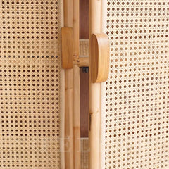 Handmade Rattan Cane Solid Wood Cupboard